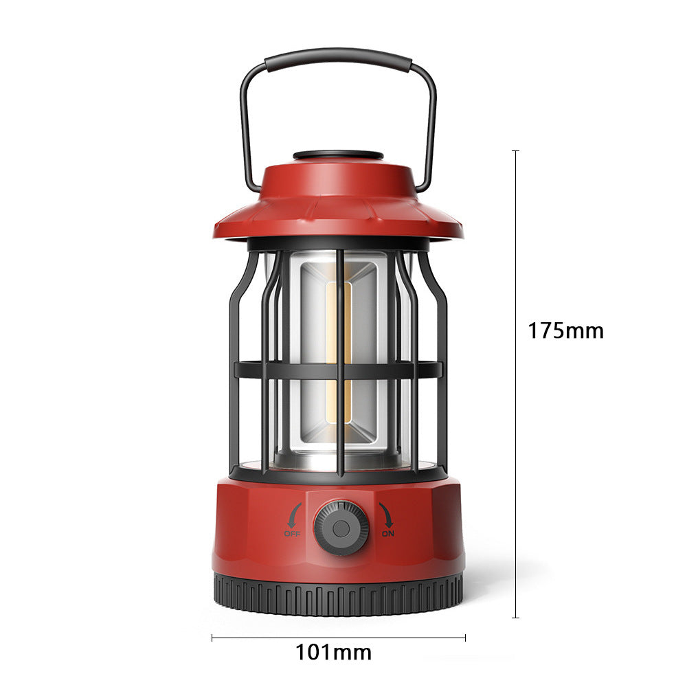 Portable COB LED Camping Lantern Retro Tent Light