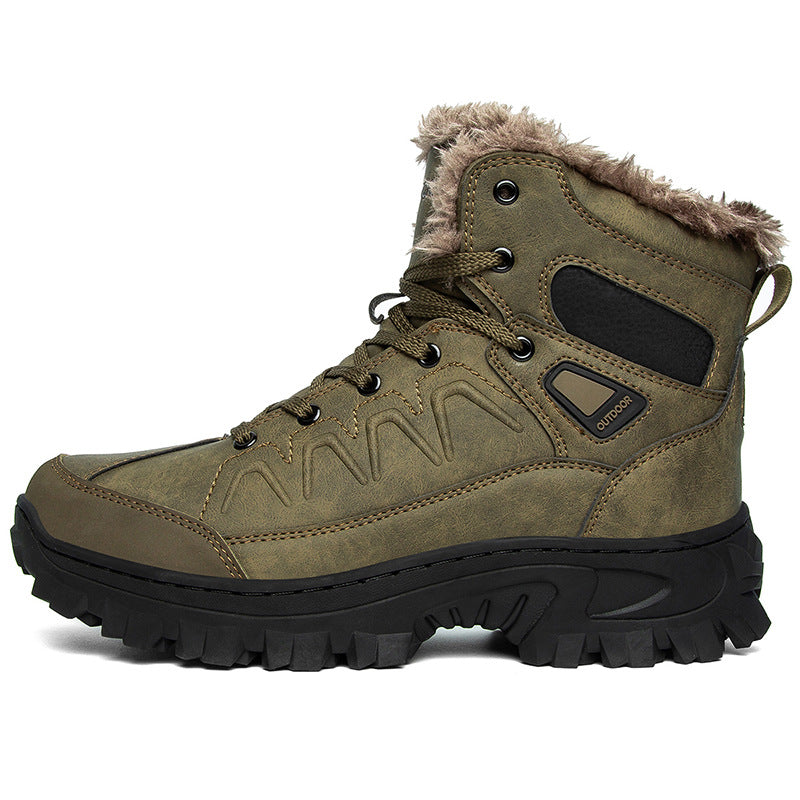 Men’s Plus Size Warm High-Top Cotton Outdoor Shoes