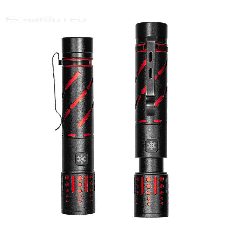 Rechargeable Zoom LED Long-Range Aluminum Alloy Flashlight