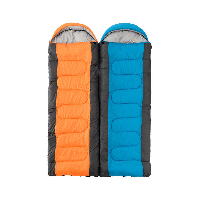 Hooded Interlocking Outdoor Camping Envelope Sleeping Bag