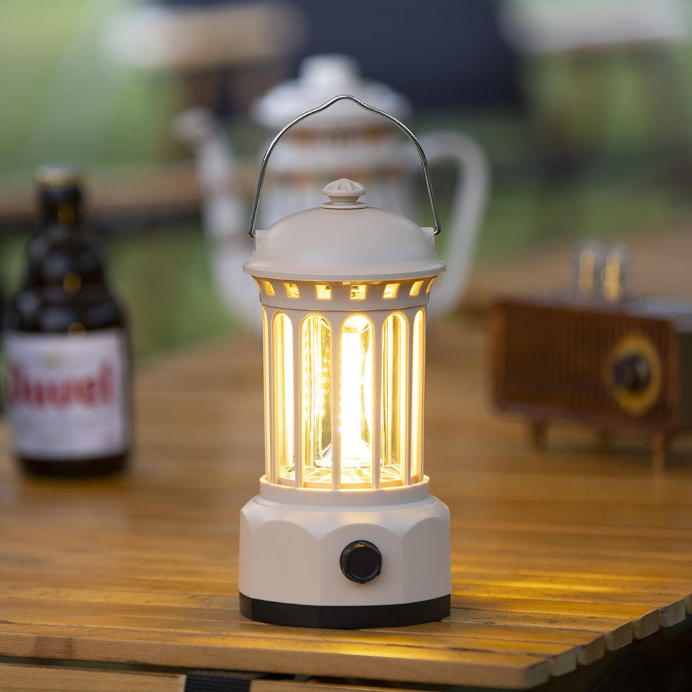 Portable COB LED Camping Lantern Retro Tent Light