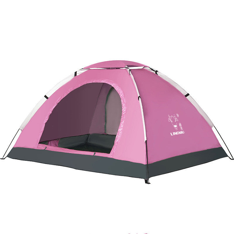 Portable Lightweight Single-Layer Waterproof Outdoor Camping Beach Travel Tent Easy Setup Family