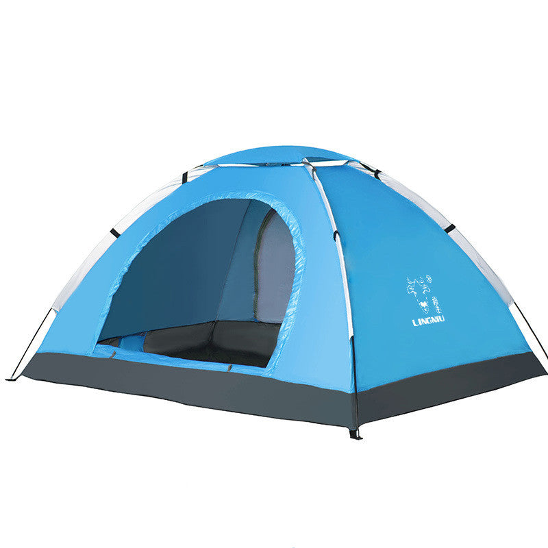 Portable Lightweight Single-Layer Waterproof Outdoor Camping Beach Travel Tent Easy Setup Family