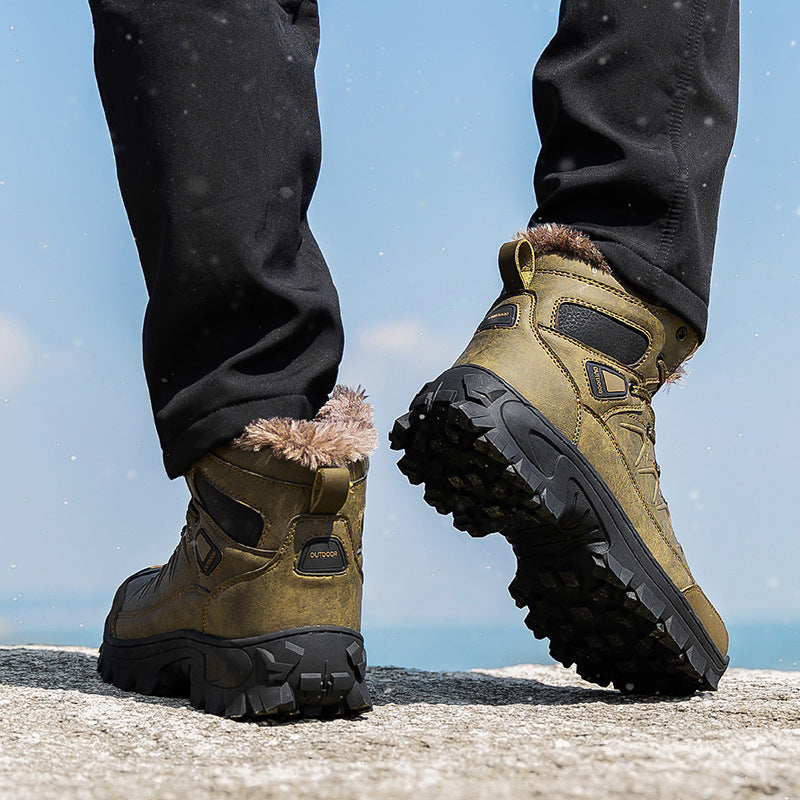 Men’s Plus Size Warm High-Top Cotton Outdoor Shoes