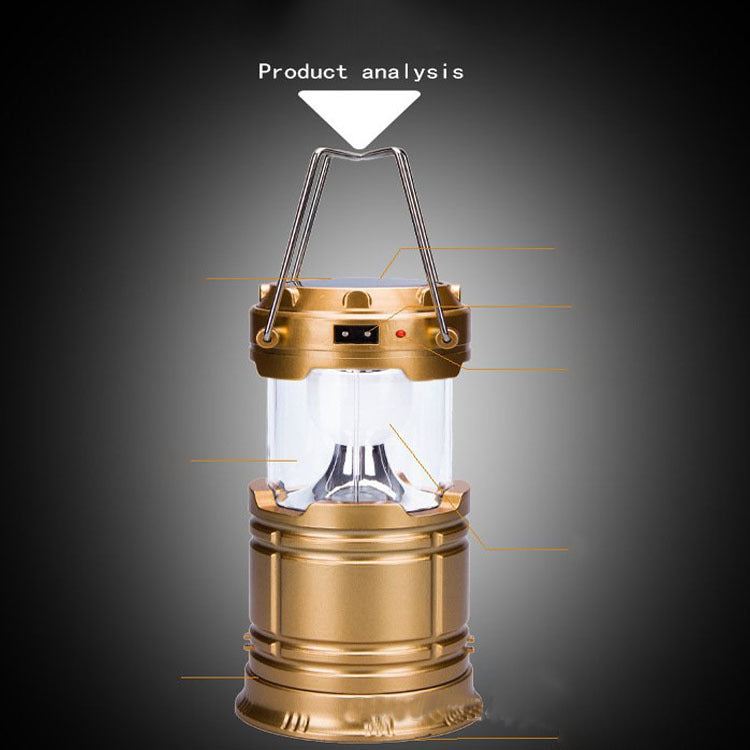 Solar Charging Multifunctional Telescopic Camping Lantern Tent Lamp