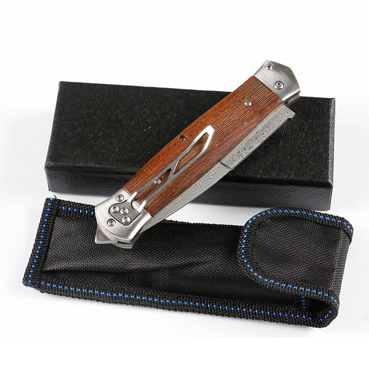 Damascus Steel Folding Camping Survival Knife