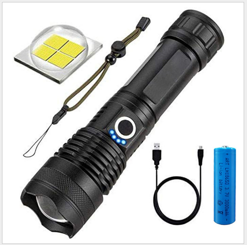 Strong Light Zoom Rechargeable Super Bright Portable LED Flashlight