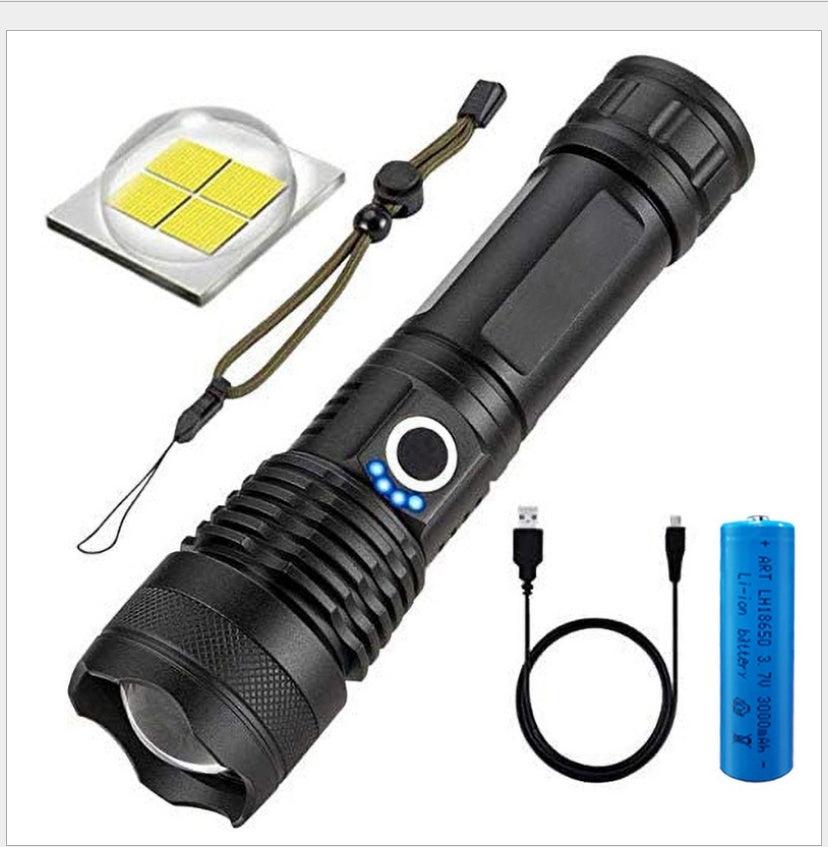 Strong Light Zoom Rechargeable Super Bright Portable LED Flashlight