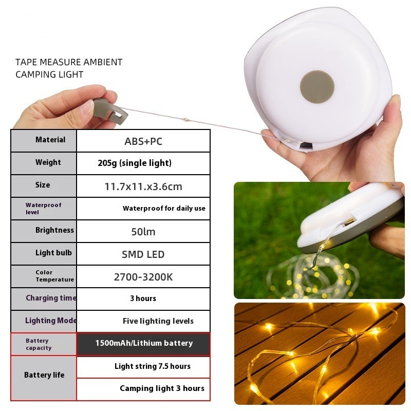 Outdoor Camping Tape Lamp Tent Ambience Light Party Decoration Lamp