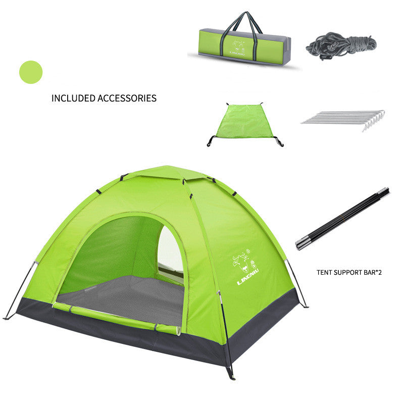 Portable Lightweight Single-Layer Waterproof Outdoor Camping Beach Travel Tent Easy Setup Family