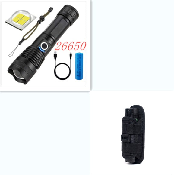 Strong Light Zoom Rechargeable Super Bright Portable LED Flashlight