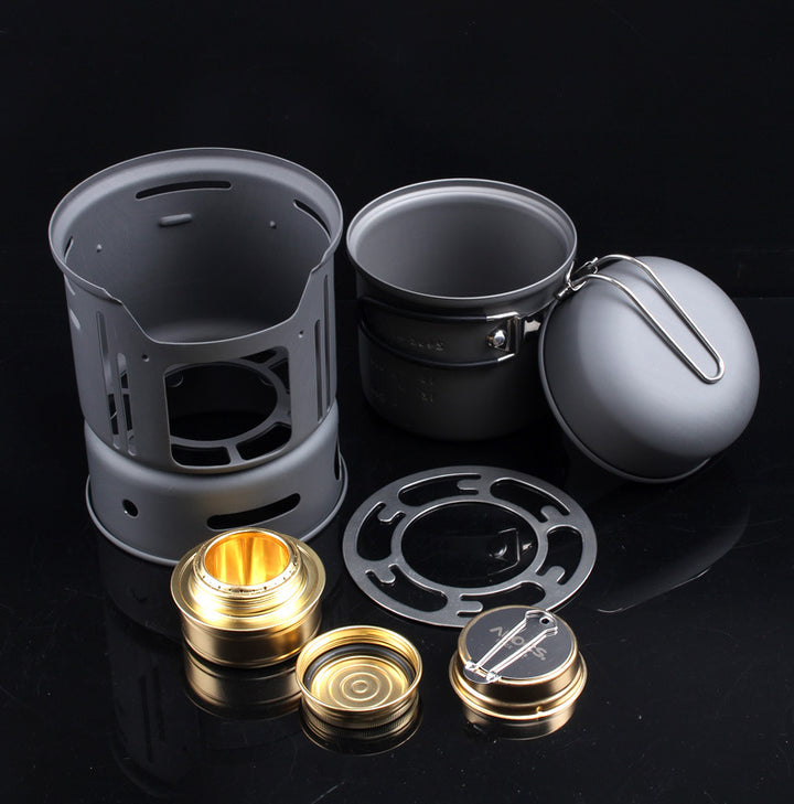 Aluminium Alloy 7-Piece Portable Camping Cookware Set For Hiking Picnic