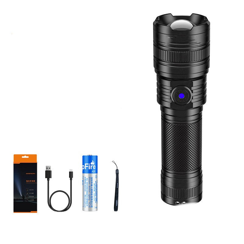 Telescopic Focus Rechargeable Aluminum Alloy LED Flashlight
