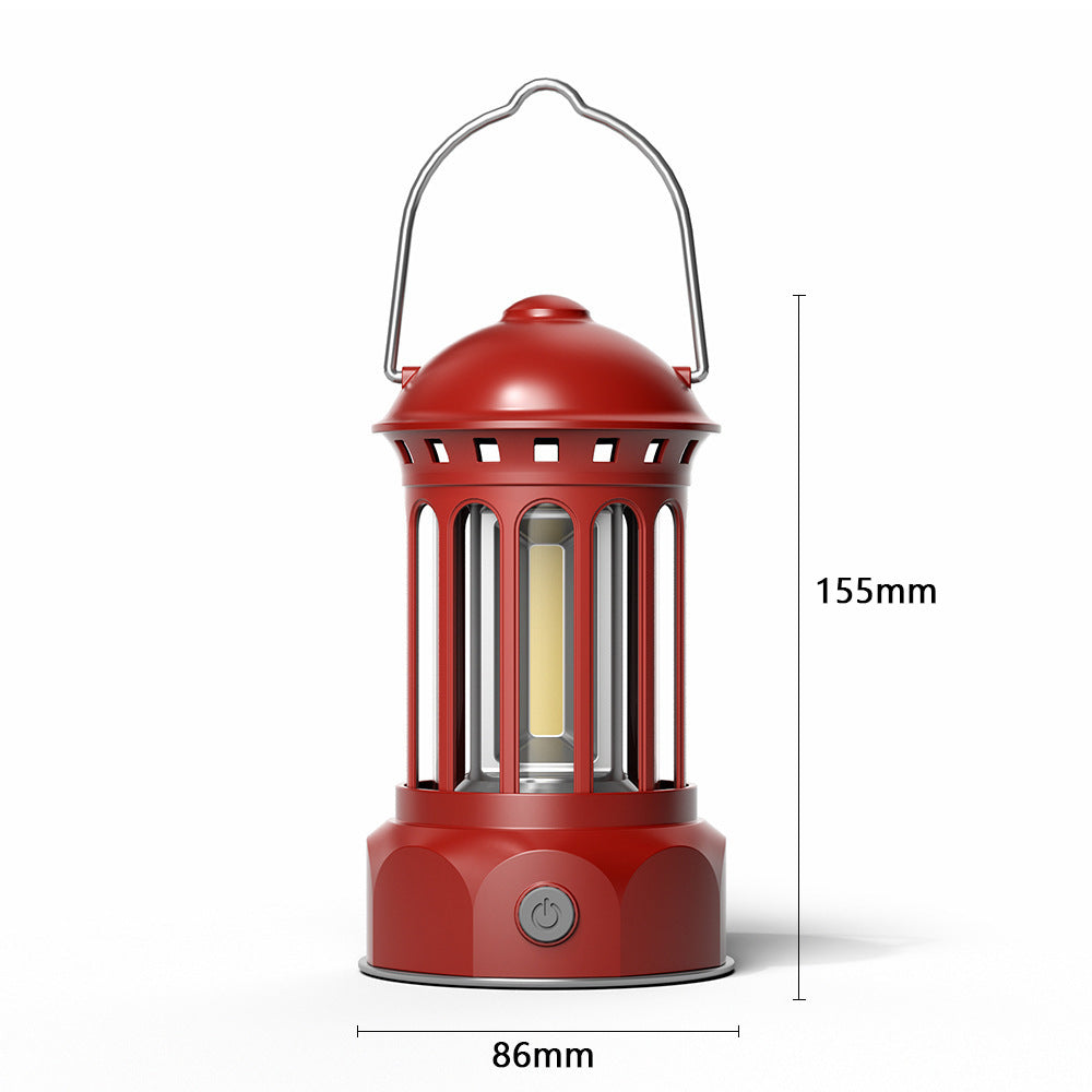 Portable COB LED Camping Lantern Retro Tent Light