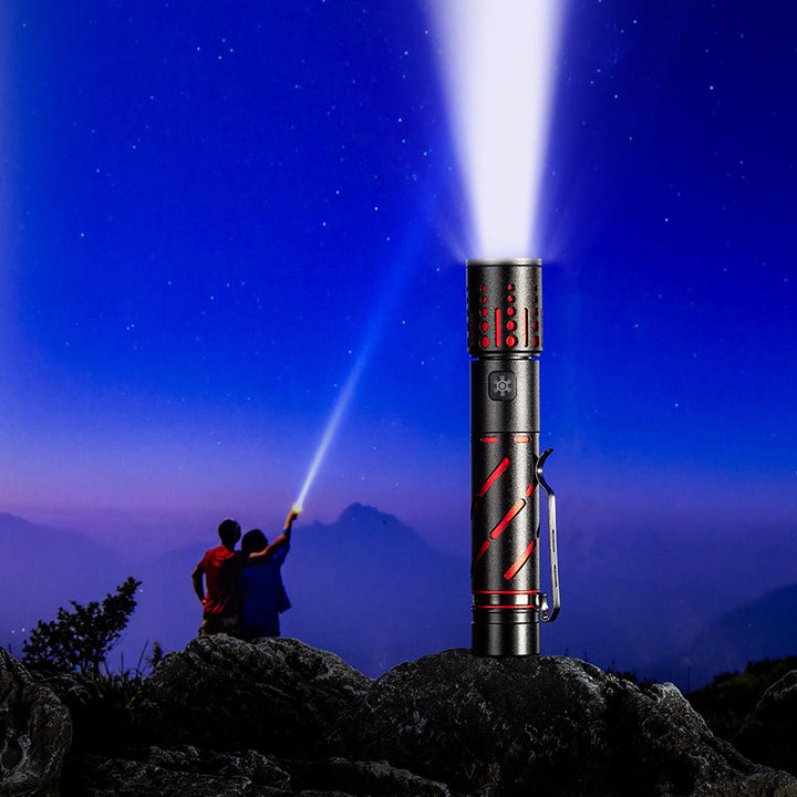 Rechargeable Zoom LED Long-Range Aluminum Alloy Flashlight