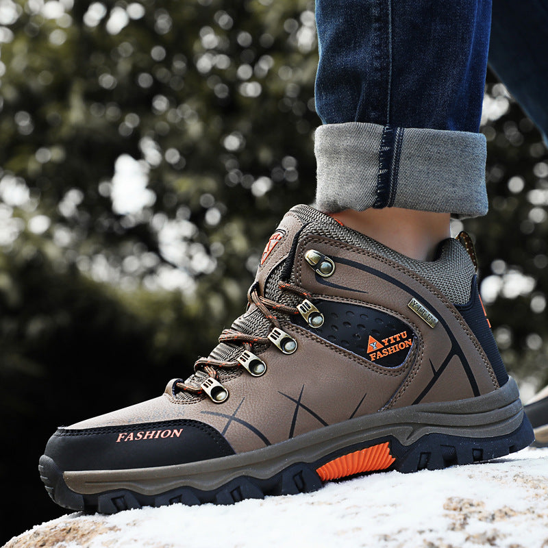 High-Top Plush Velvet Outdoor Hiking Shoes