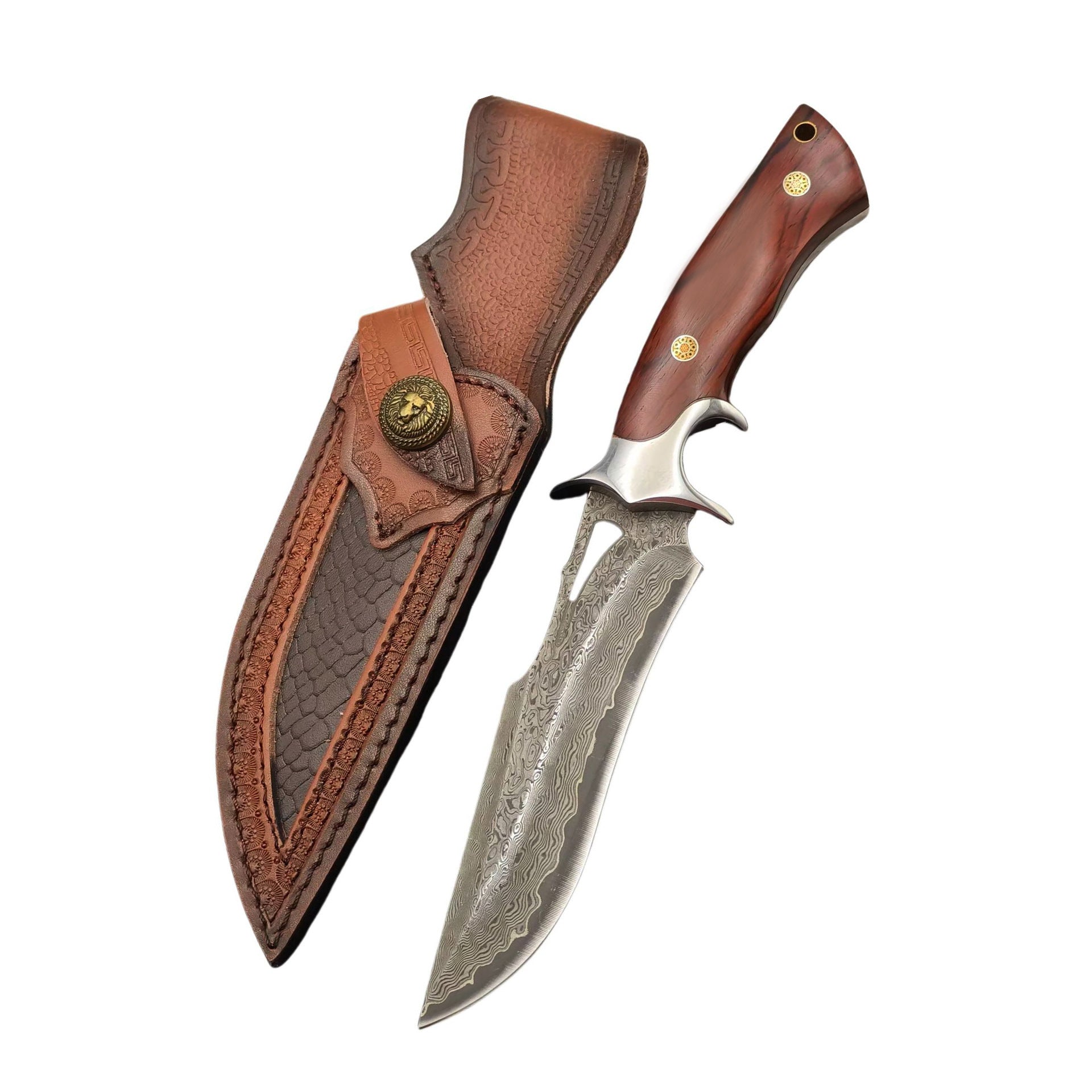 Damascus Steel Outdoor Straight Knife