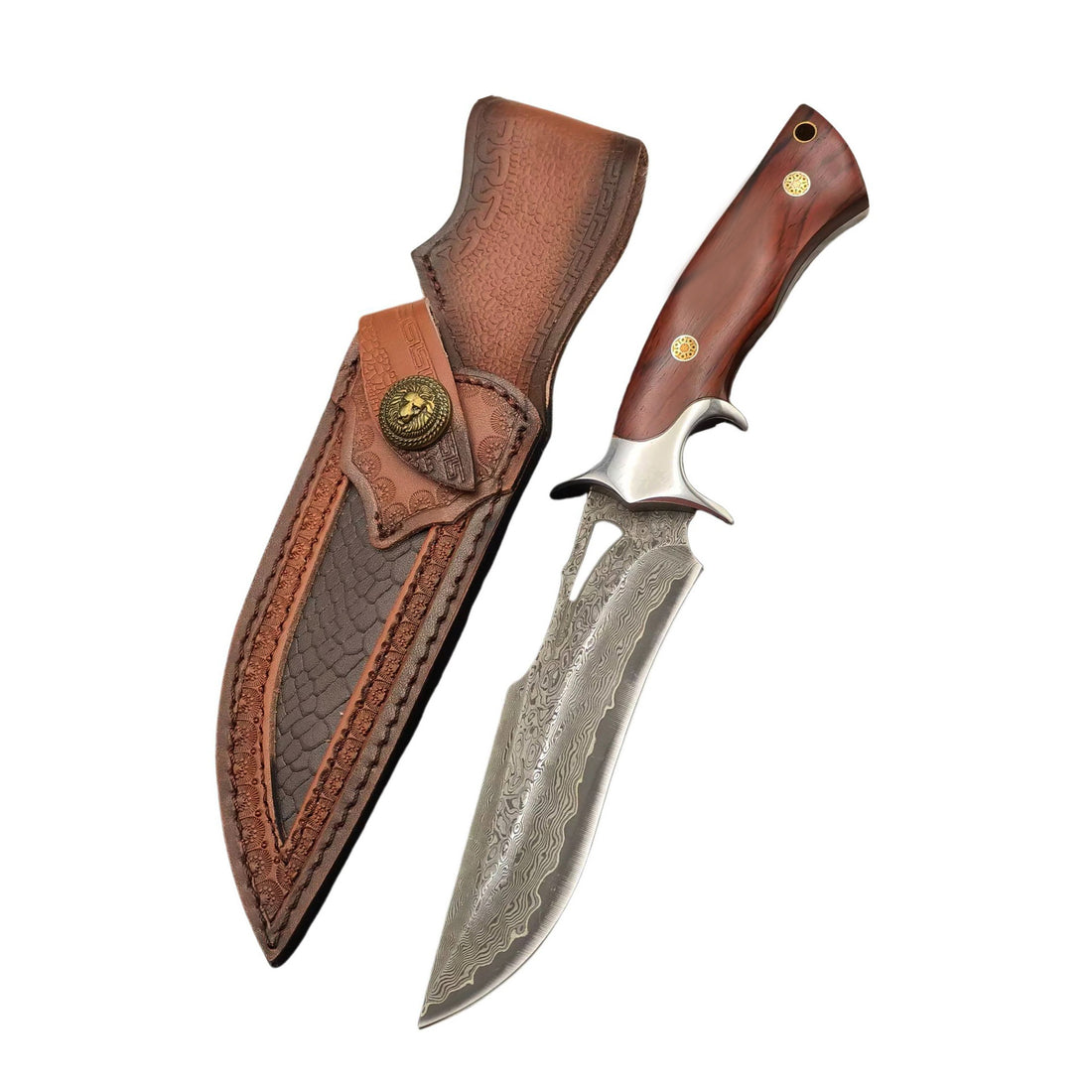 Damascus Steel Outdoor Straight Knife
