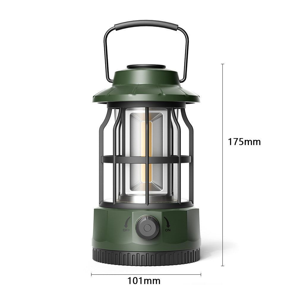 Portable COB LED Camping Lantern Retro Tent Light