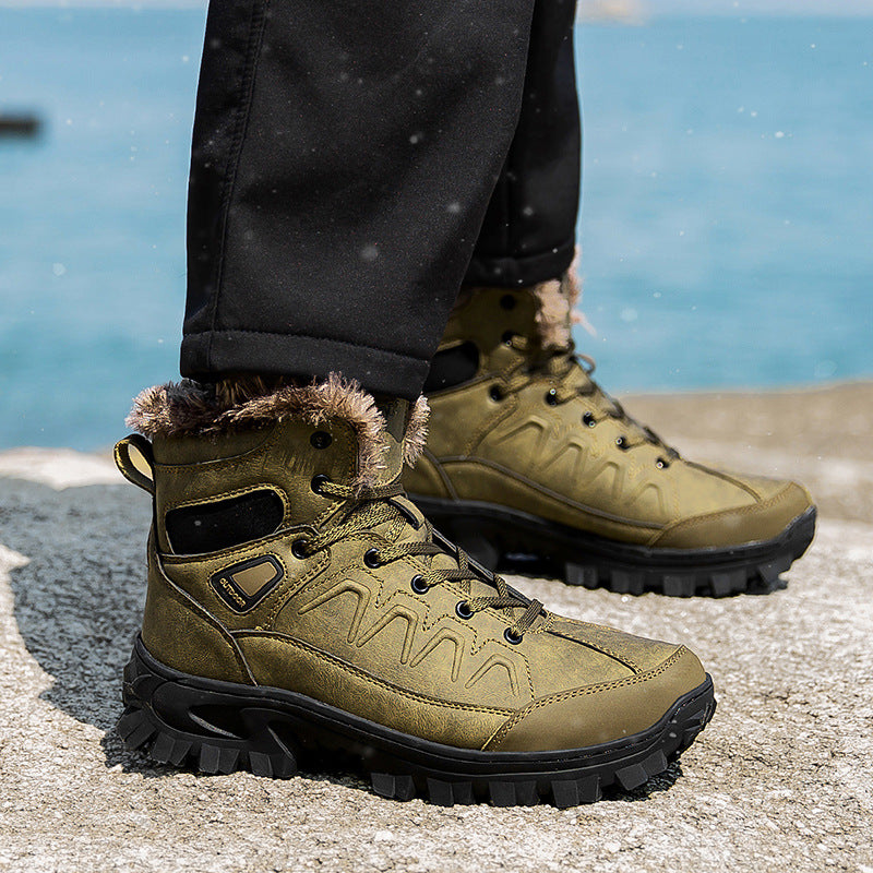 Men’s Plus Size Warm High-Top Cotton Outdoor Shoes