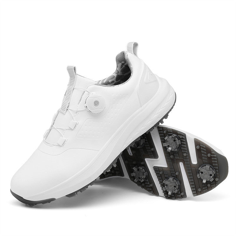 Couple Waterproof Spiked Golf Shoes for Track Use