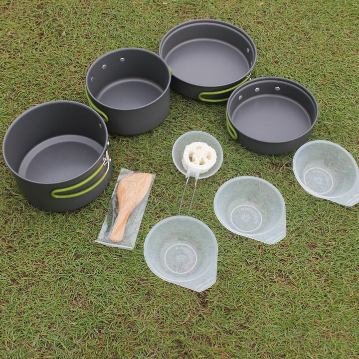 Outdoor Portable Non-Stick Camping Cookware Set For 2-3 People