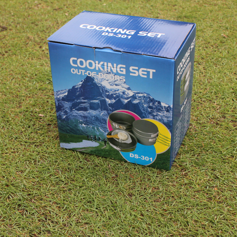 Outdoor Portable Non-Stick Camping Cookware Set For 2-3 People