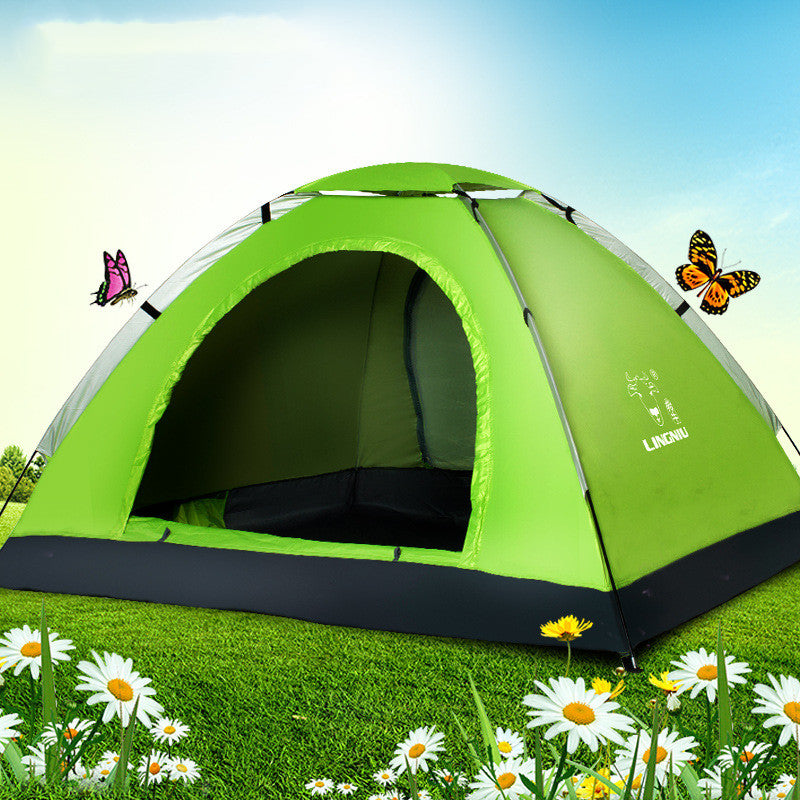 Portable Lightweight Single-Layer Waterproof Outdoor Camping Beach Travel Tent Easy Setup Family