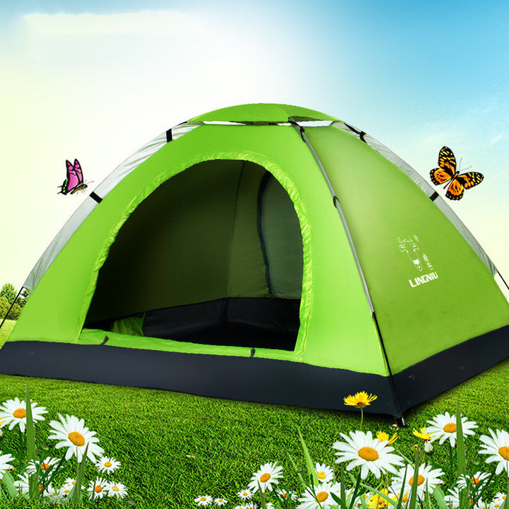 Portable Lightweight Single-Layer Waterproof Outdoor Camping Beach Travel Tent Easy Setup Family