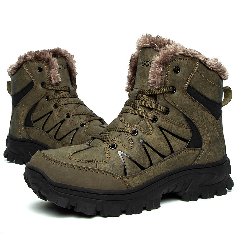 Men’s Plus Size Warm High-Top Cotton Outdoor Shoes