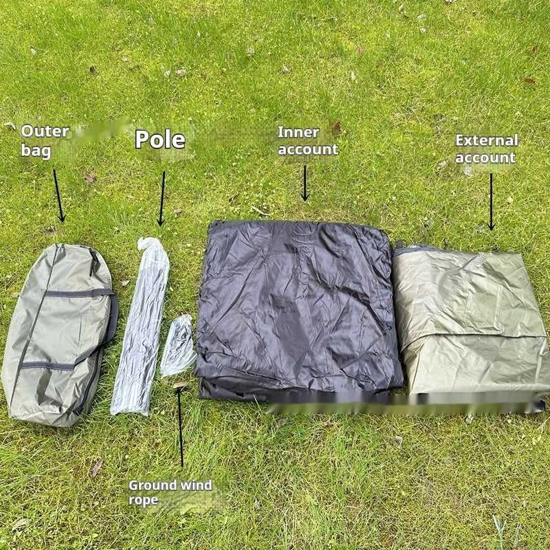Rainproof Double-Layer Hand-Mounted Camping Tent for Family Travel