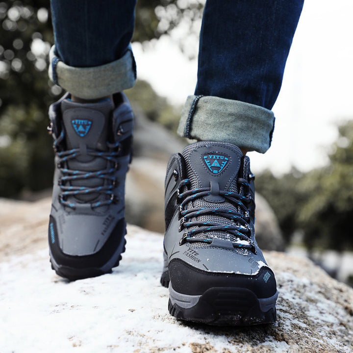 High-Top Plush Velvet Outdoor Hiking Shoes
