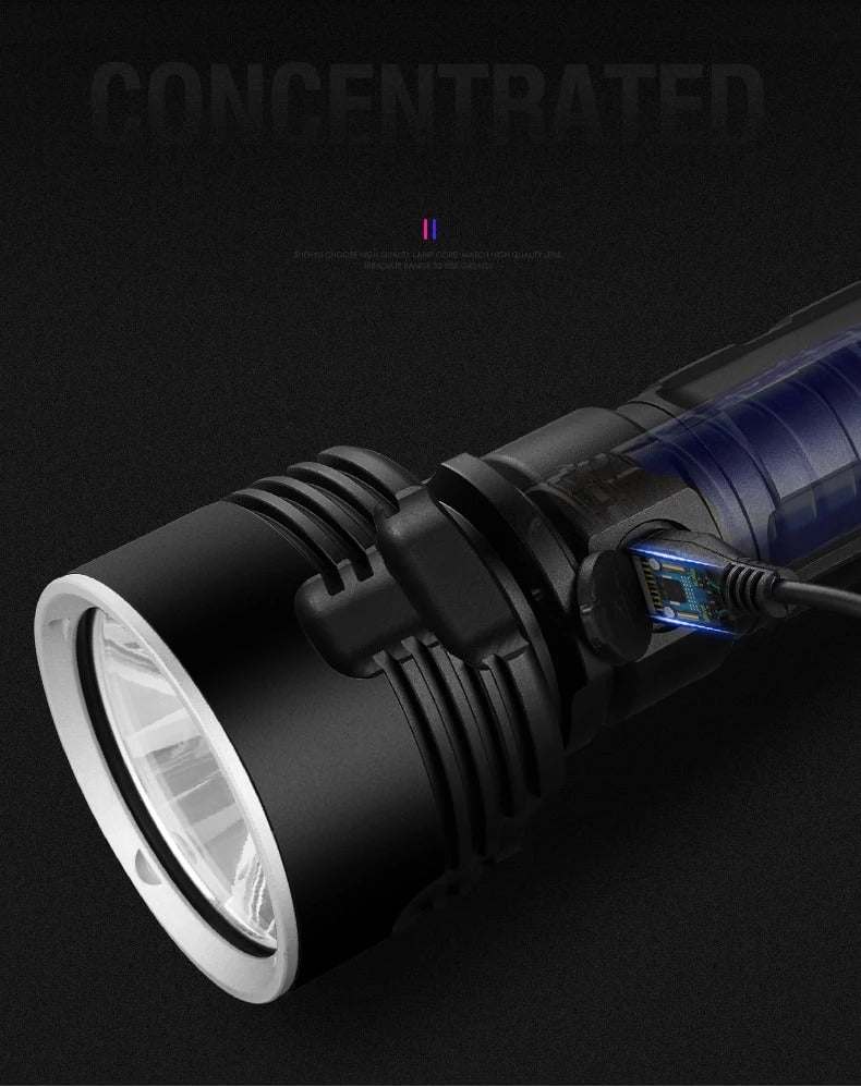 Strong Focus LED Rechargeable Super Bright Outdoor Xenon Flashlight