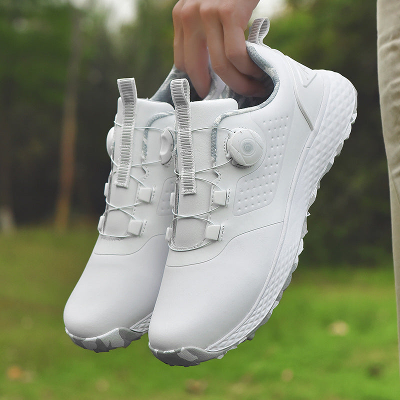 Couple Waterproof Spiked Golf Shoes for Track Use
