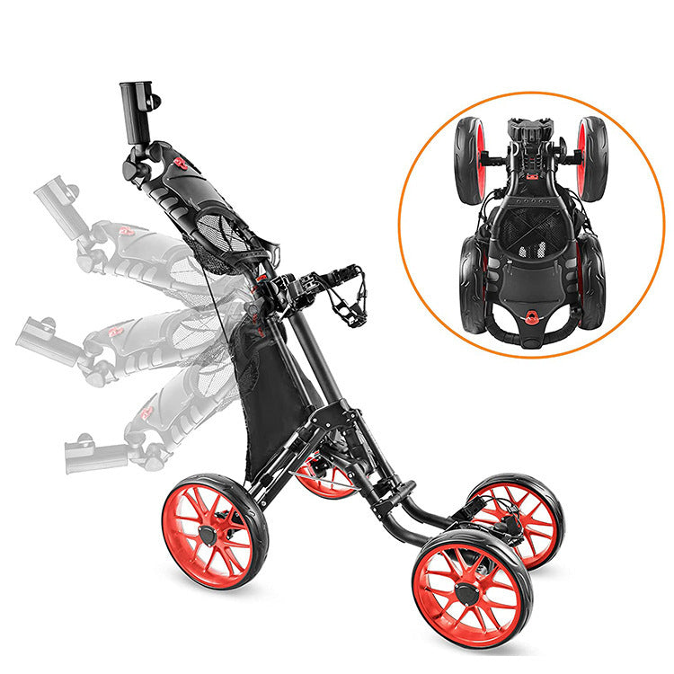 Foldable 4-Wheel Golf Trolley Cart