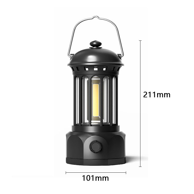 Portable COB LED Camping Lantern Retro Tent Light