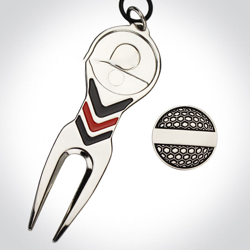 Golf Green Fork With Ball Marker Accessory Tool