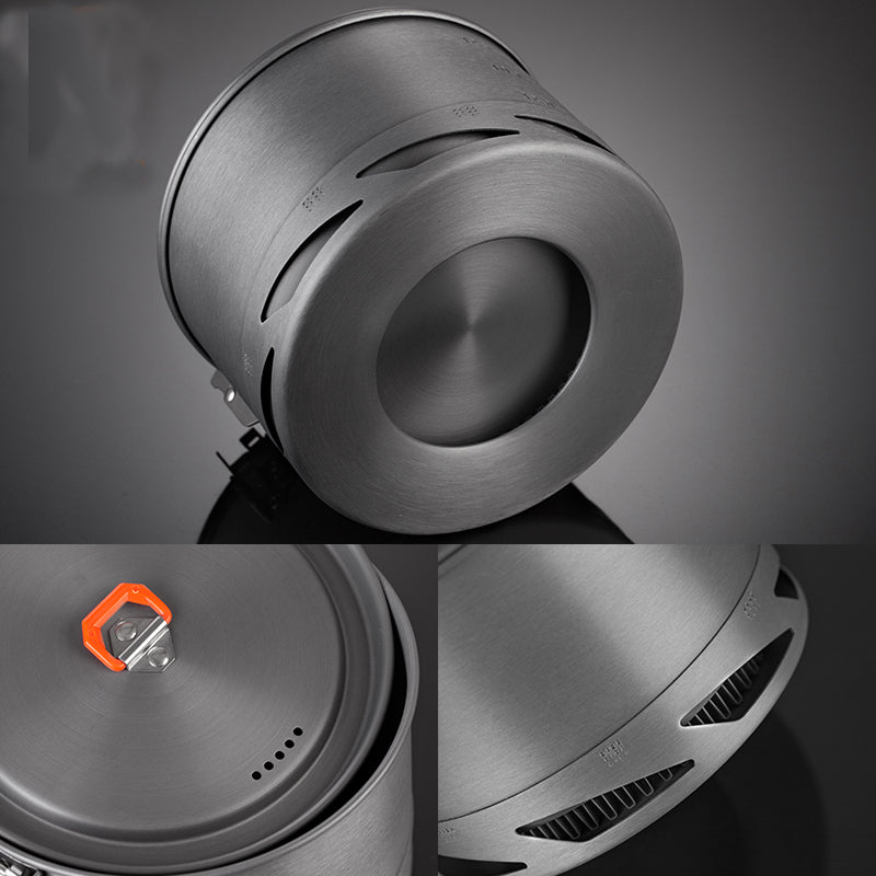 Outdoor Camping Cookware Set with Heat Exchanger Pot And Kettle