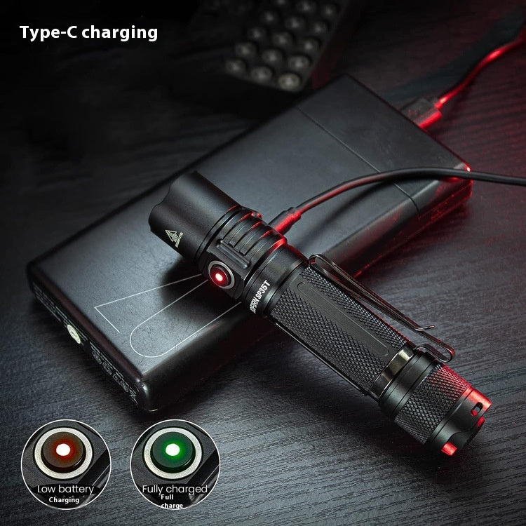 Long-Range Strong Beam LED Flashlight For Camping And Outdoor Use