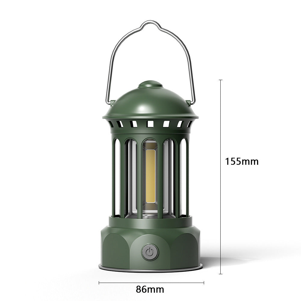 Portable COB LED Camping Lantern Retro Tent Light
