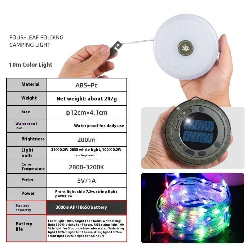 Outdoor Camping Tape Lamp Tent Ambience Light Party Decoration Lamp