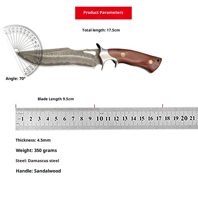 Damascus Steel Outdoor Straight Knife