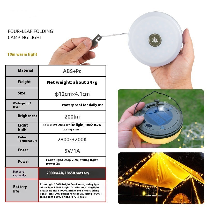 Outdoor Camping Tape Lamp Tent Ambience Light Party Decoration Lamp