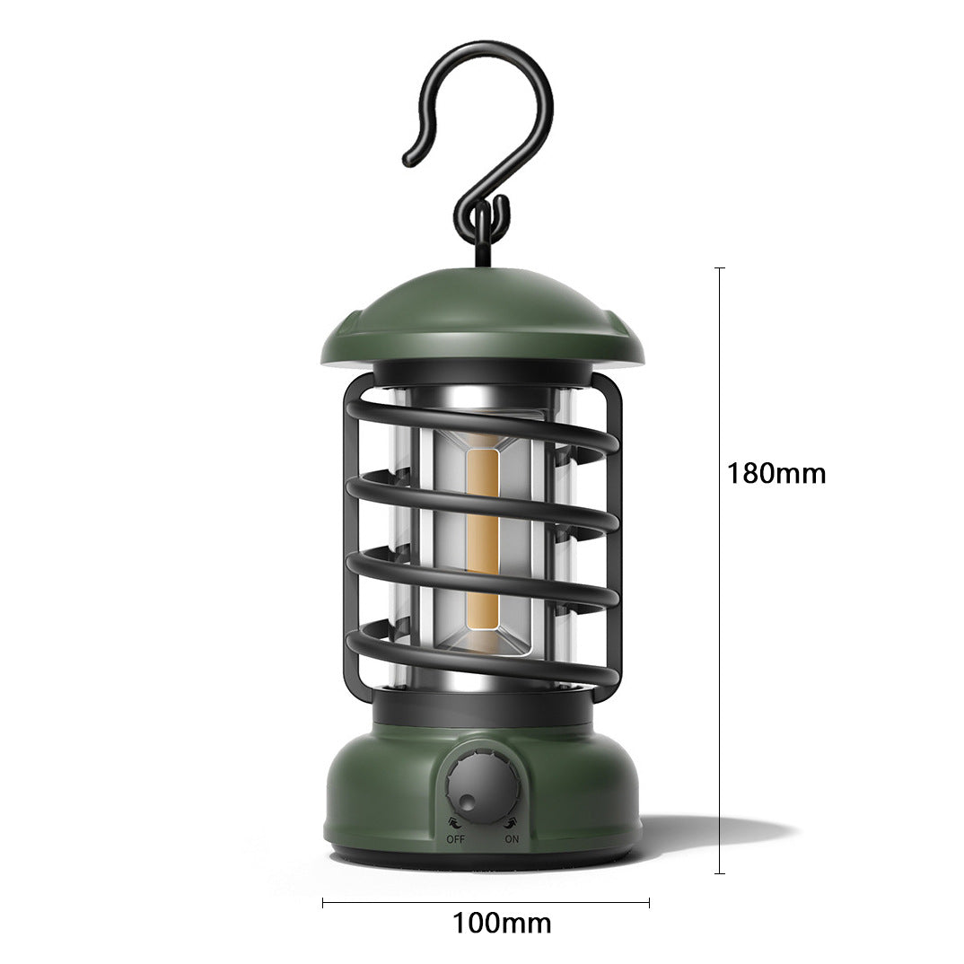 Portable COB LED Camping Lantern Retro Tent Light