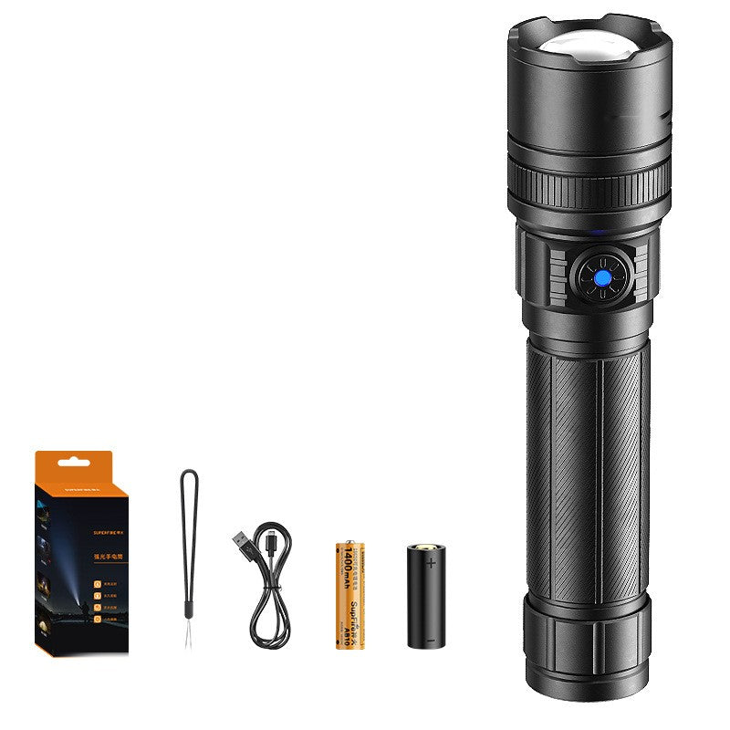 Telescopic Focus Rechargeable Aluminum Alloy LED Flashlight