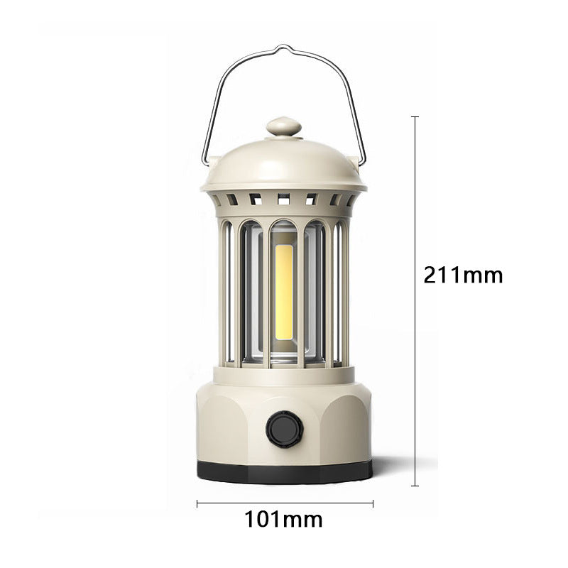 Portable COB LED Camping Lantern Retro Tent Light