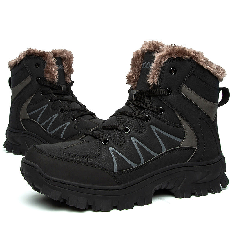 Men’s Plus Size Warm High-Top Cotton Outdoor Shoes