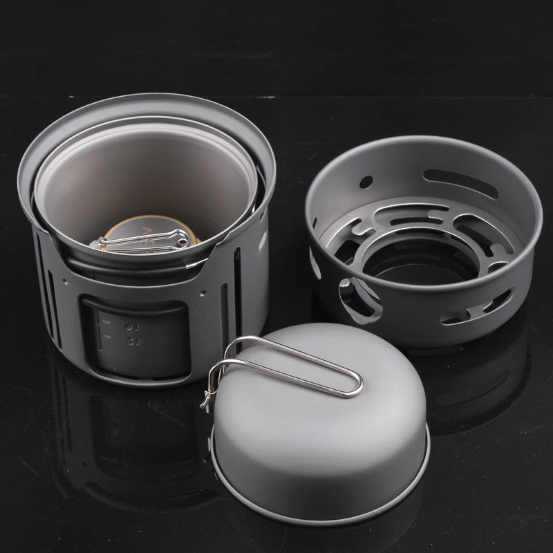 Aluminium Alloy 7-Piece Portable Camping Cookware Set For Hiking Picnic