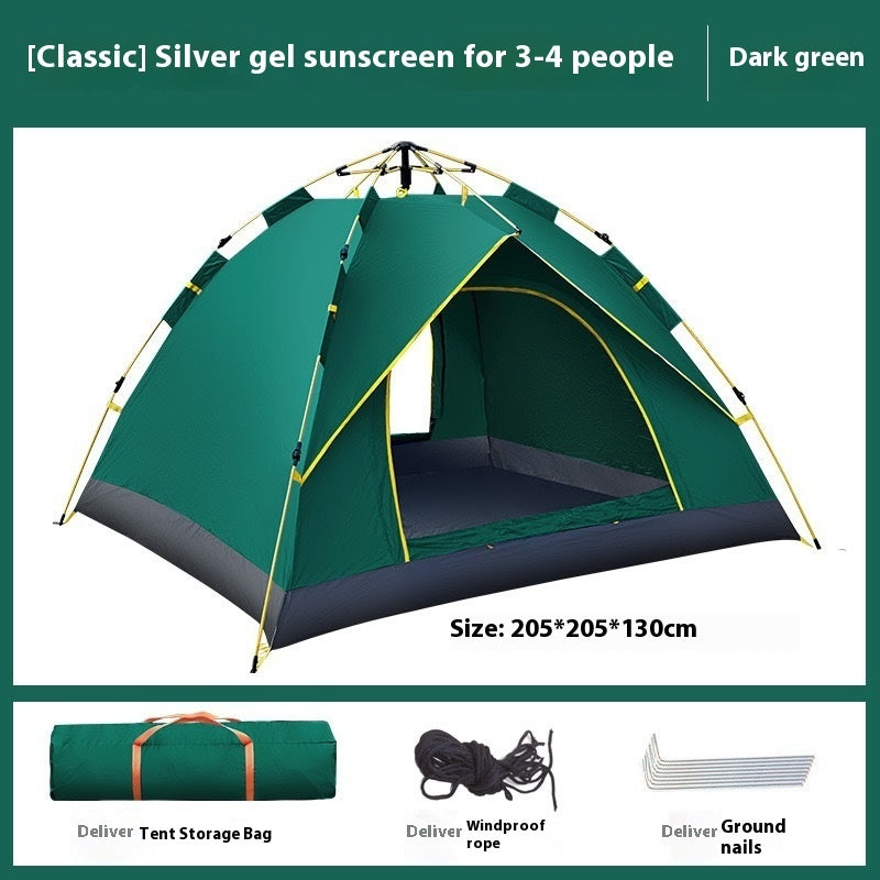 3-4 Person Automatic Double-Layer Outdoor Camping Tent Rain And Sun Protection