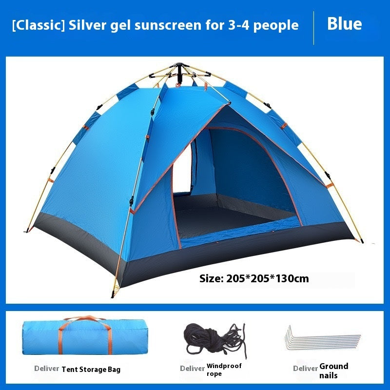 3-4 Person Automatic Double-Layer Outdoor Camping Tent Rain And Sun Protection